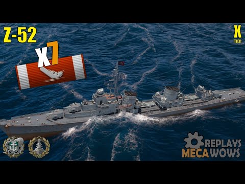 Destroyer Z-52 7 Kills & 110k Damage | World of Warships Gameplay