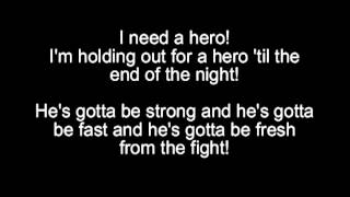 Video thumbnail of "Bonnie Tyler - Holding out for a hero (Lyrics on screen)"
