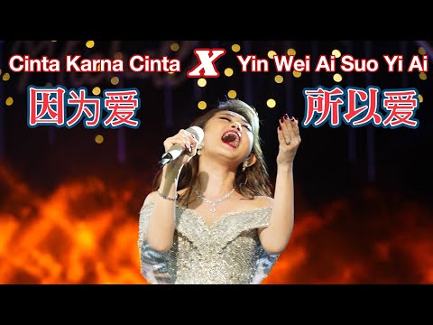 Cinta Karna Cinta 因为爱所以爱 2 BAHASA - Helen Huang Live Performance Lirik Terjemahan