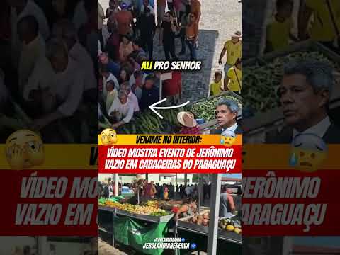 Vexame no interior: vídeo mostra evento de Jerônimo vazio em Cabaceiras do Paraguaçu