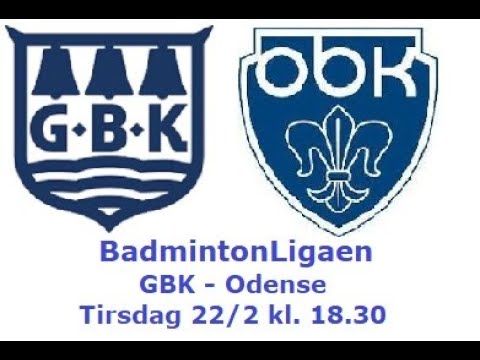 Badmintonligaen. GBK - RSL Odense OBK. Tirsdag den 22/2 - 2022 kl. 18.30. Bane 3 Yonex Nanoflare.