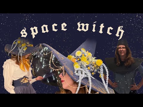 Making a celestial witch costume with a portal to space in the hat