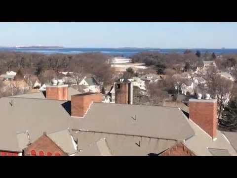 Ice hockey practice on frozen Butler pond, Quincy, MA