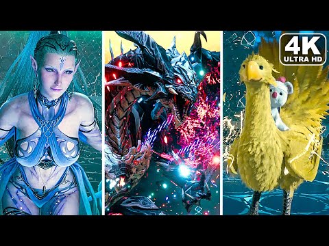 FINAL FANTASY 7 REMAKE All Summons Gameplay (Bahamut/Leviathan/Shiva/Fat Chocobo) 4K PS4 PRO