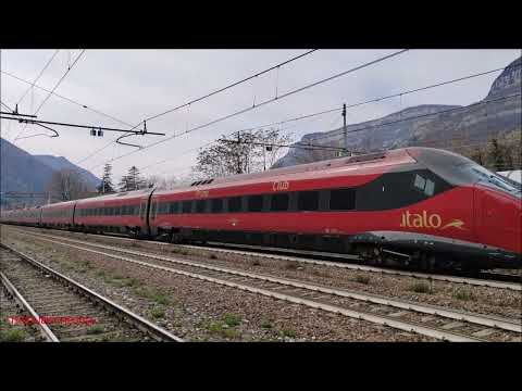 ITALO TNV IN TRANSITO VELOCE A PERI (VR) SULLA LINEA DEL BRENNERO. VEN. 3 -  3 - 2023.