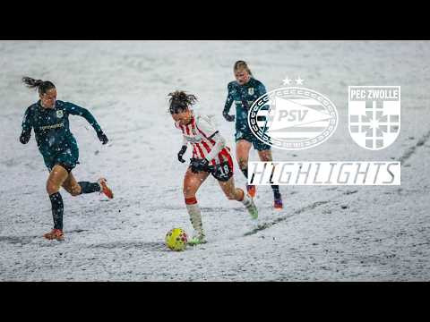 Highlights | PSV Vrouwen speelt in winterse omstandigheden tegen PEC Zwolle! 🥶