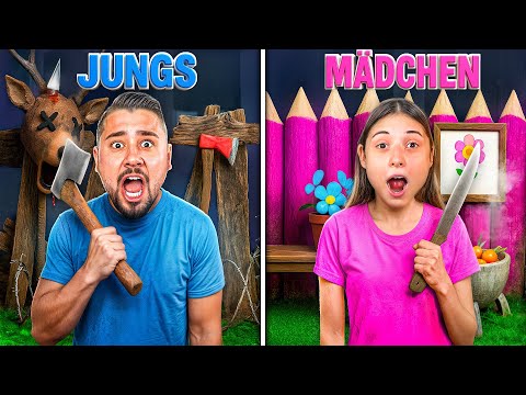 Eine MÄDCHEN & JUNGS BASE bauen in 99 Nächte im Wald 🔦