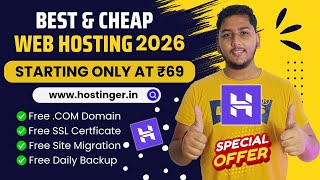 Best Affordable Web Hosting 2026 With 87% Off | Get Free Domain Free SSL With Hostinger