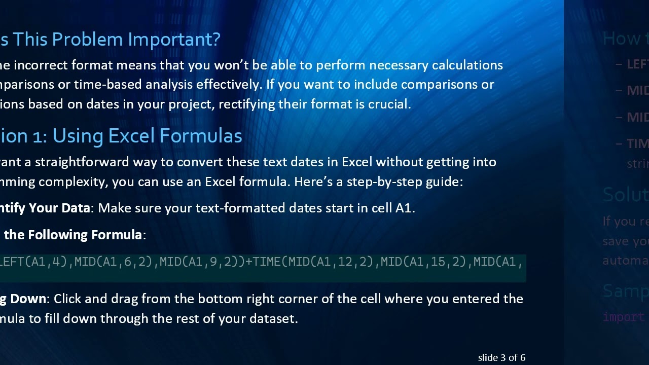 Transforming Date Formats in Excel: From Text to Date Made Easy