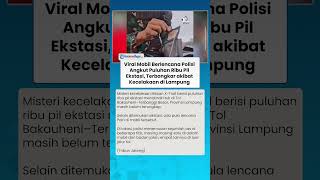 Viral Mobil Berlencana Polri Bawa Puluhan Ribu Pil Ekstasi! Terbongkar akibat Kecelakaan di Lampung