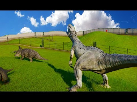 Indominus Rex VS Herbivores VS Velociraptors | Dinosaur brawl | Jurassic World Evolution
