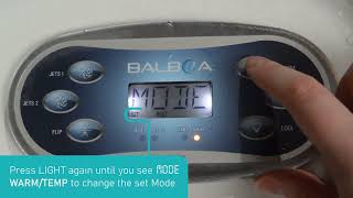 How to change your hot tub Mode | Balboa TP600 | Blue Whale Spa