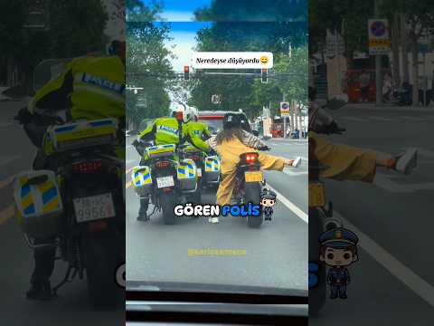 The police caught the girl riding a motorcycle bigger than her height. #police #motorcycle #help