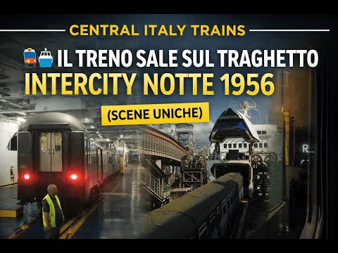 🚆⛴️ Il Treno Sale sul Traghetto | InterCity Notte 1956 a Messina (Scene Uniche
