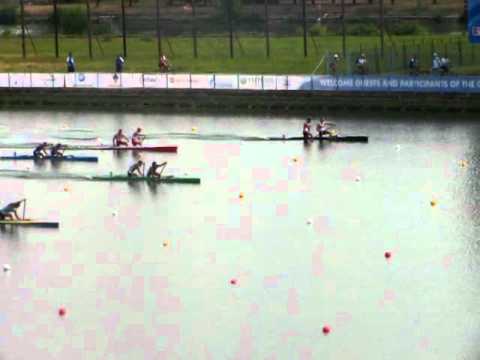 Junior men C2 Final A - 1000m - European Canoe Sprint Championships in Moscow 2010.mp4