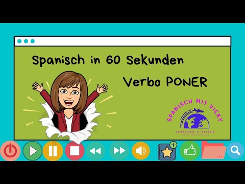 Verbo PONER - Das Verb PONER konjugiert und seine vielseitigen Verwendung in 60 Sekunden erklärt.