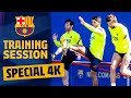 4K TRAINING SESSION with MESSI, PIQUÉ, GRIEZMANN & SQUAD