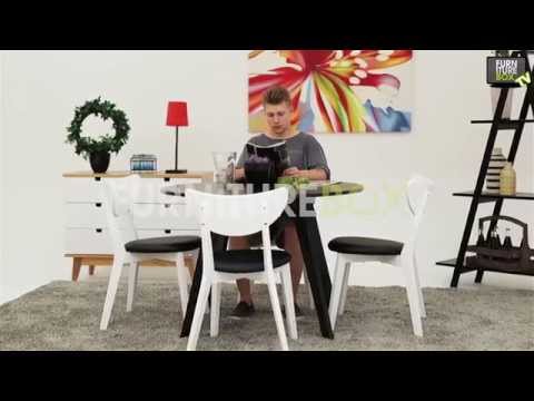 FAGERSTRÖM Bord Svart + 4 Stolar Vit/Svart Furniturebox
