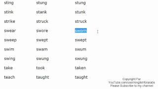 English irregular verbs part 12 English For Beginners
