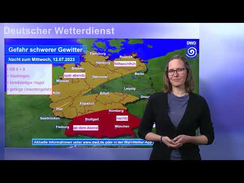 10.07.2023 Unwetterwarnung - Deutscher Wetterdienst (DWD)
