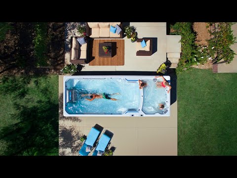 Système de fitness E2000 - Spa de nage Endless Pools 6,01m avec hydromassage et tapis roulant immergé_1