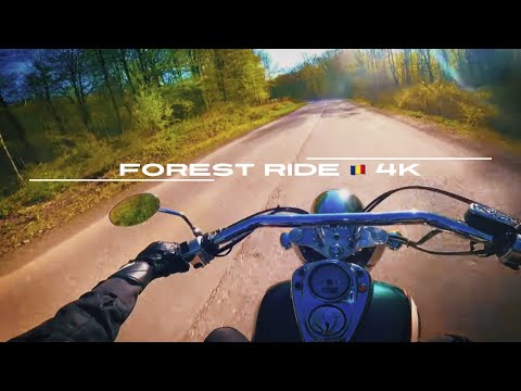 POV Motor Ride | ROMANIA | Iasi | Forest Ride #1| Honda Shadow VT750 | [4k]