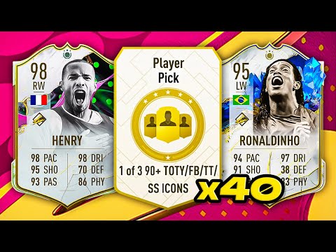 40x 90+ ICON PLAYER PICKS & PACKS! 🥳 FIFA 23 Ultimate Team