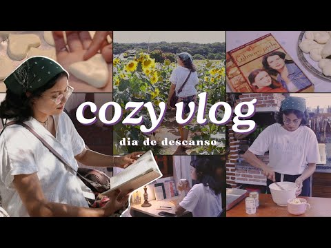 cozy cottagecore vlog: dia de descanso | lendo, assando biscoitos, natureza e gilmore girls ????