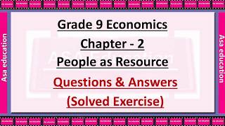 Ch 2 People as Resource (Economics, Grade 9, CBSE)  Solved Exercise with Hindi explanation