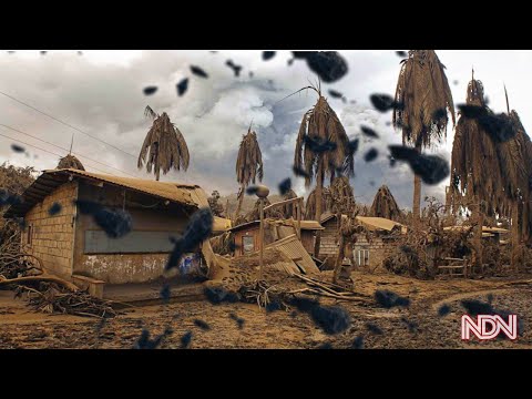 Extrem starker Aschefall vom Vulkan La Soufriere, St. Vincent und die Grenadinen