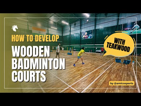 Indoor teak wooden badminton court flooring
