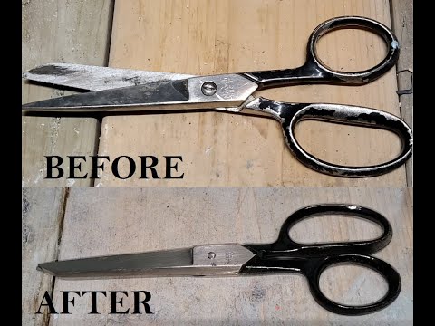 Old Rusted Italian Scissors Restoration