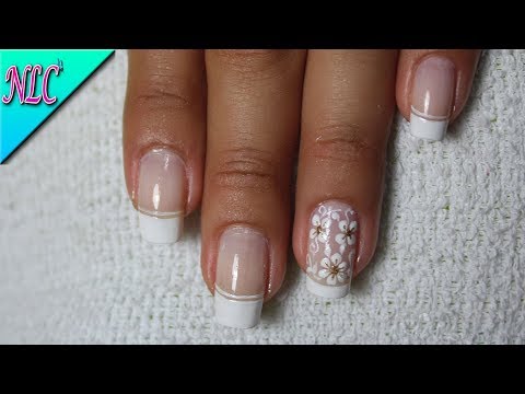 UÑAS PARA NOVIA FÁCIL DE HACER♥ – FRENCH NAIL ART – FLOWERS NAIL ART – NLC