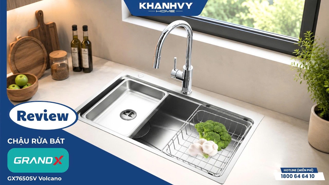Chậu rửa chén Grandx GX7650SV Volcano