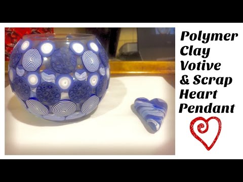 Polymer Clay Votive & Scrap Heart Pendant
