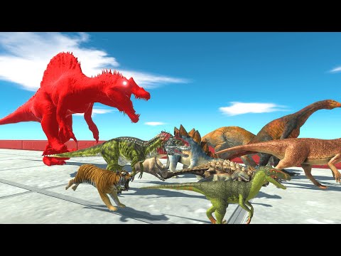 Escape from Red Spinosaurus -Animal Revolt Battle Simulator
