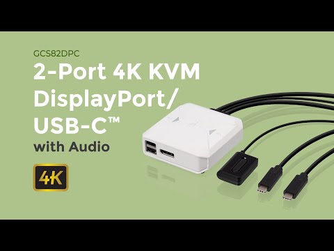 2-port 4K USB-C KVM Switch with displayPort Output