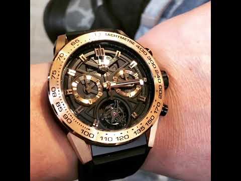 TAG Heuer Carrera Heuer-02T陀飛輪計時碼錶18K玫瑰金款式
