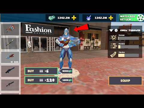 Rope Hero: Vice Town (Rope Hero Purchase Snow Thrower) Snow Thrower Gun Freeze Las Vegas City - HD