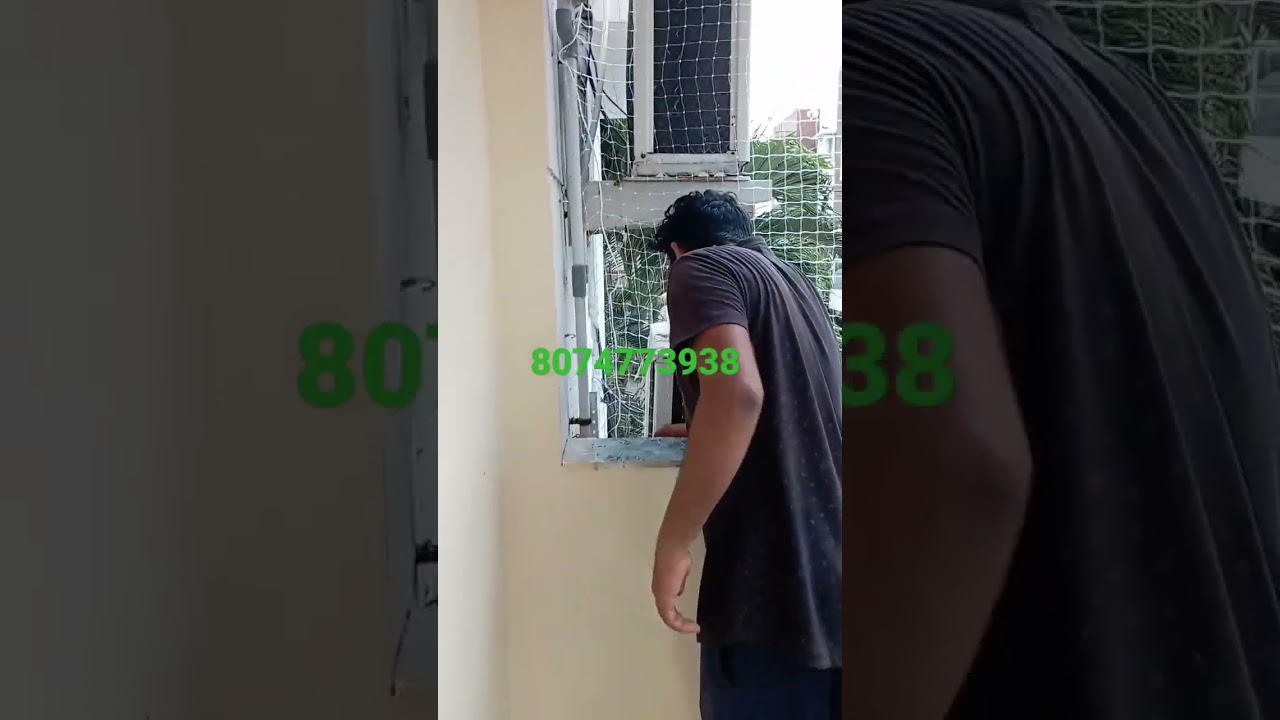 Watch video HOW to installation of balcony pigeon net🦅 Now HOW to installation of balcony pigeon net🦅