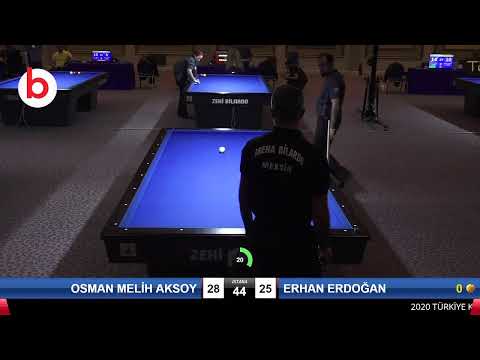 OSMAN MELİH AKSOY & ERHAN ERDOĞAN Bilardo Maçı - 2020 TK 1.ETAP ANTALYA-3.ÖN ELEME