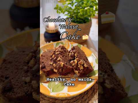 Chocolate Walnut Banana Cake | Healthy Whole Wheat Cake #shorts #chocolatecake #healthy #easyrecipe