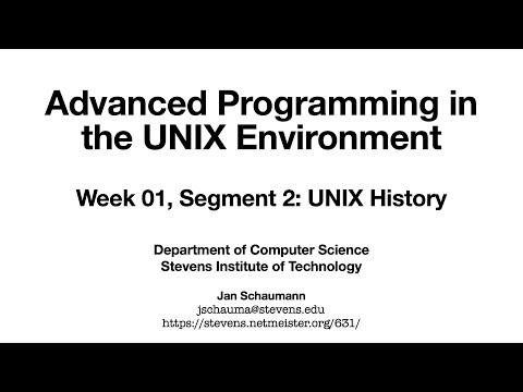 Advanced Programming in the UNIX Environment: Week 01 - UNIX History