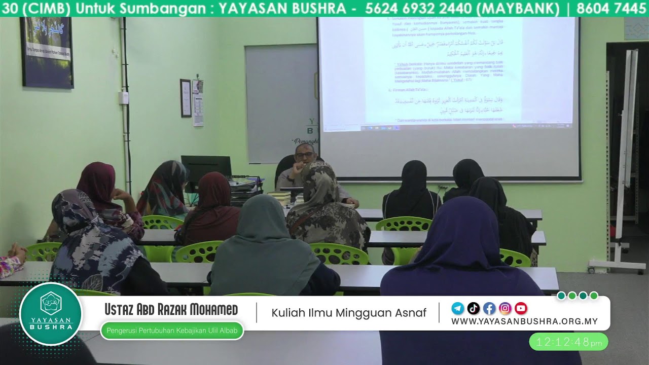 Kuliah Ilmu Mingguan Asnaf - 01 September 2024