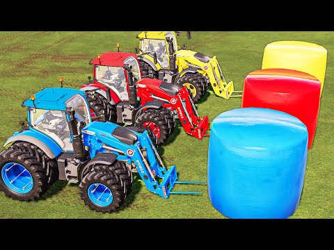 LOADER OF COLORS! FENDT 700 TRACTORS vs MEGA SILAGE BALE! TRANSPORT TO HIGH SELLPOINT & GARAGE! FS22