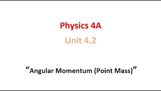 Angular Momentum of a Point Mass