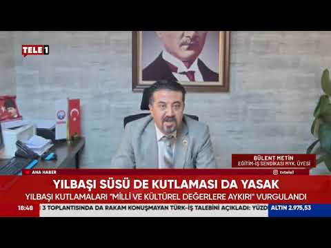 Genel Örgütlenme Sekreterimiz Bülent Metin, Milli Eğitim Bakanlığı`nın okullara gönderdiği yazı ile yılbaşı etkinliklerini yasaklamasını Tele 1 Tv`ye değerlendirdi. | EĞİTİM İŞ