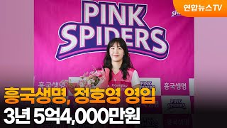 흥국생명, 'FA 최대어' 정호영 영입…3년 5억4,000만원 / 연합뉴스TV (YonhapnewsTV)
