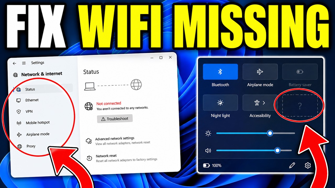 How To Fix WiFi Missing From Settings | Not Showing WiFi [Windows 11]