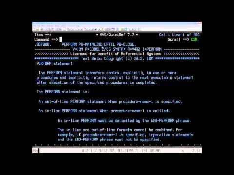 User Lesson 3 - Using QuickRef to Lookup COBOL Syntax